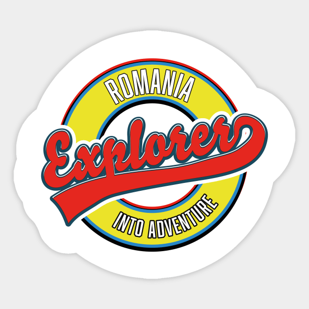 Romania explorer into adventure logo Sticker by nickemporium1